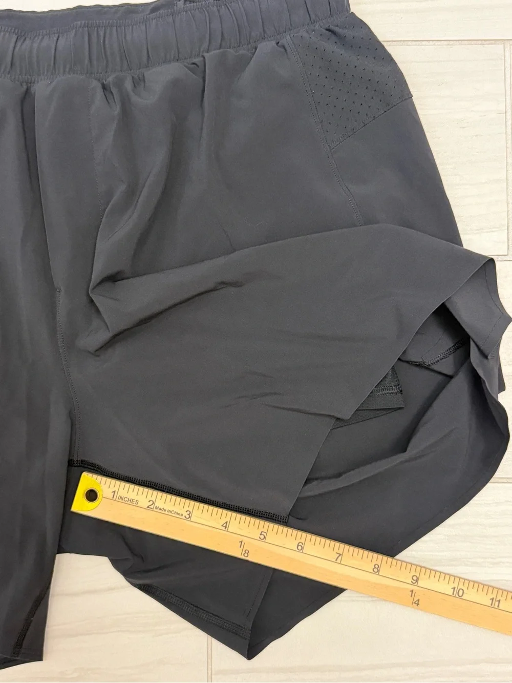 Lululemon x Peloton Men's Surge Running Shorts Black Purple Logo 5